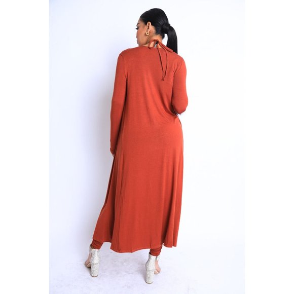 Women's Open Center Halter Jumpsuit with Cardigan Set Red Cross Neck - Picture 7 of 8